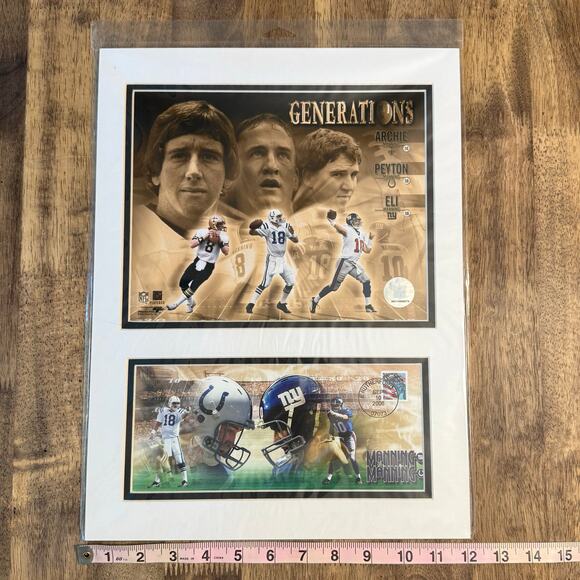 Mannings Generations NFL Football USPS First Day Of Issue Stamp Photo Mat 2006 - Picture 6 of 6